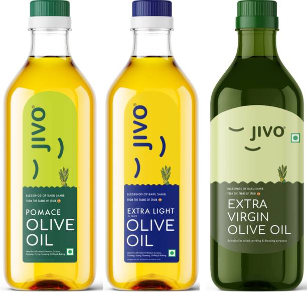 JIVO Extra light Olive Oil, Extra Virgin Olive Oil & Pomace Olive Oil Olive Oil