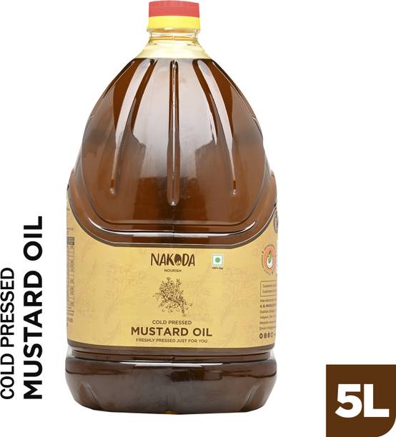 NAKODA 100% Edible/Mustard Oil Kacchi Ghani | Premium Quality for Cooking Mustard Oil Plastic Bottle