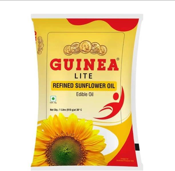 Guinea Lite Refined Sunflower Oil, 1 Litre Pouch Safflower Oil Pouch