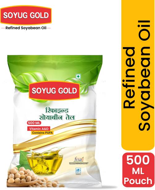 SOYUG PRIVATE LIMITED Soyug Gold- Pure Refined Oil,500 ML Pouch Soyabean Oil Pouch