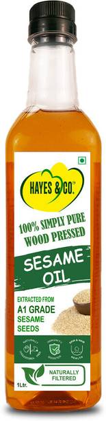Hayes & Co. Hayes & Co Wood Pressed Sesame(Gingelly) Oil - 1L Kolhu/ Kacchi Ghani/ Chekku Sesame Oil Plastic Bottle