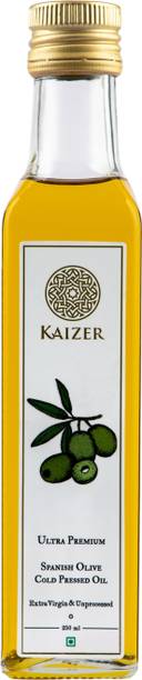 KAIZER Premium Spanish Olive Cold Pressed Extra Virgin & Unprocessed Olive Oil Glass Bottle