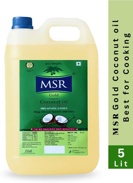 MSR Coconut Oil |Pure & Natural Ingredients |Unrefined |Use for Cooking, Hair & Skin Coconut Oil Can