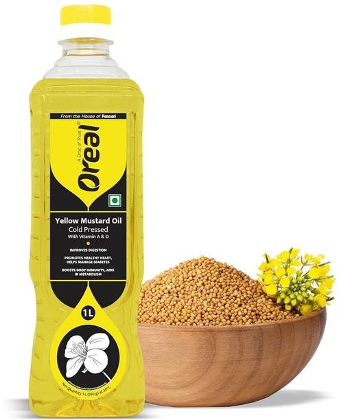 Oreal 00 % Pure Yellow Mustard Oil for Helps Blood Circulaion Mustard Oil Plastic Bottle