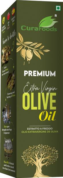 Cura Olive Oil Primium 200ml | 100% Pure & Organic Olive Oil | For Heart wellness Olive Oil Plastic Bottle