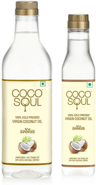 Coco Soul 100% Cold Pressed Virgin Coconut Oil - From the Makers of Parachute Coconut Oil Plastic Bottle