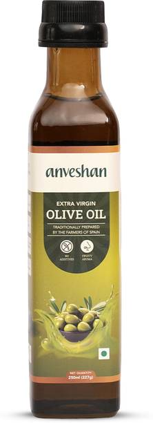 Anveshan Extra Virgin Wood Cold Pressed Rich In Vitamin E&K Olive Oil Glass Bottle