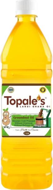 Topale's Lakdi cold Pressed Groundnut tr Peanut Cooking Unrefind Kachi Ghani/Chekku Groundnut Oil PET Bottle