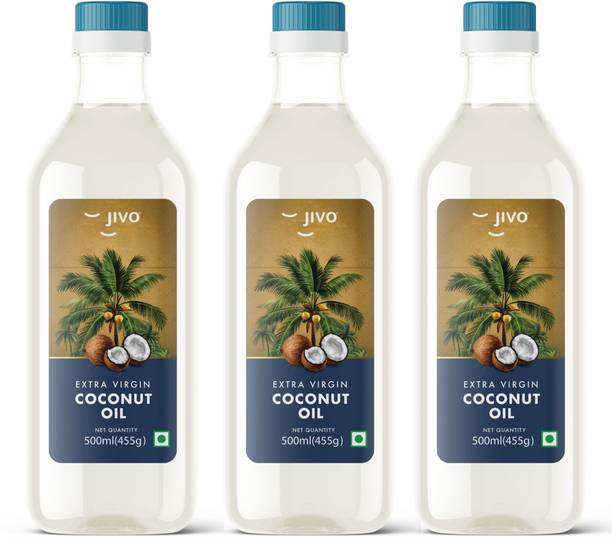 JIVO Coconut (500 ml x 3) Coconut Oil PET Bottle