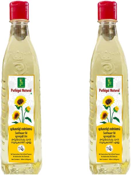 POTHIGAI NATURAL Sunflower Oil 1Litre/Keeps Heart & Skin Healthy Sunflower Oil Plastic Bottle