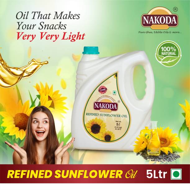 NAKODA Refined Sunflower Oil, Vitamin A &amp; D | Sunflower Oil Can