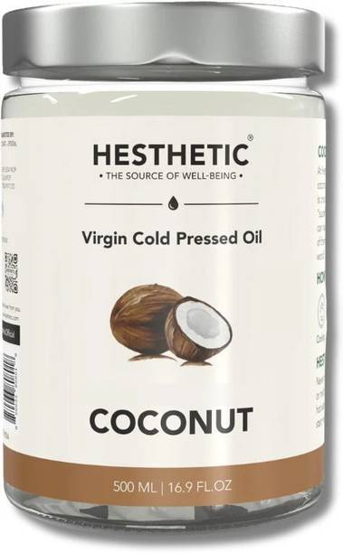 HESTHETIC Premium Cold Pressed Jar Coconut Oil Glass Bottle