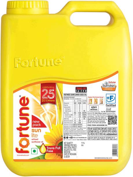 FORTUNE Refined Sunflower Oil Can