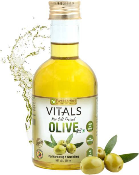 Pure Nutrition VITALS Raw Cold Pressed Olive Oil Rich in Antioxidant & Zero Cholesterol(250 ml) Olive Oil PET Bottle