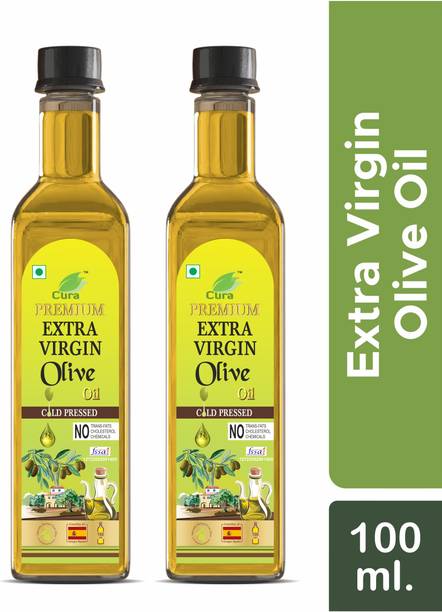 Cura Pure Extra Virgin Olive Oil | Cold-Pressed | Ideal for Cooking, Skin, & Hair Olive Oil Plastic Bottle