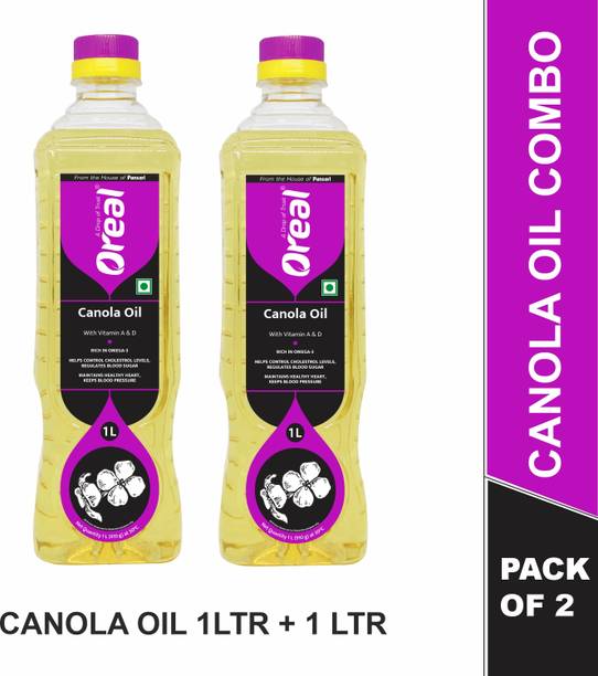 Oreal 100% Pure Canola Rich in Omega 3, Vitamin A & D, Preservative Free Cooking Canola Oil Plastic Bottle