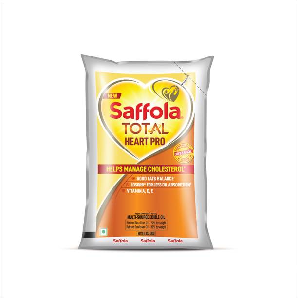 Saffola Total Heart Pro Rice Bran & Sunflower refined cooking oil Blended Oil Pouch
