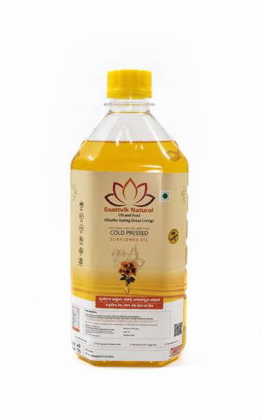 Saattvik Natural Saattvik_Natural Refined Sunflower Oil 5L | Pure Cold Extracted Surajmukhi Tel Sunflower Oil Pouch