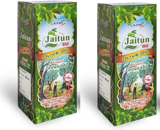 LAXMI Jaitun tail extra light virgin edible & body massage hair cooking oil 100ML * 2 Olive Oil PET Bottle