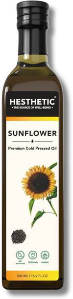 HESTHETIC Premium Cold Pressed Sunflower Oil Glass Bottle