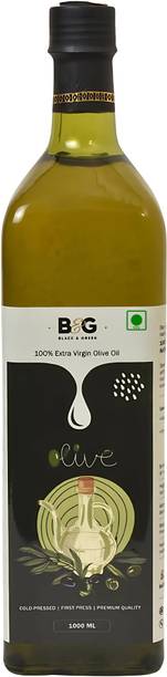 Black and Green Extra Virgin Olive Oil, Natural & Cold Pressed Oil for Everyday Use For Cooking Olive Oil Glass Bottle