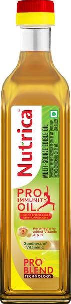 Nutrica Pro Immunity Rice Bran & Soyabean Refined Cooking Oil Blended Oil 1Litre Pouch Blended Oil