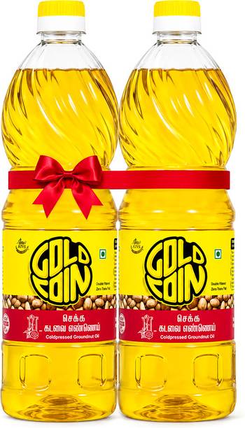 Gold Coin 100% Pure Unrefined Kachi Ghani Chekku Wood Pressed Peanut Oil Groundnut Oil