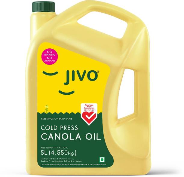 JIVO Healthiest Cooking Cold Pressed Canola Oil Canola Oil Can
