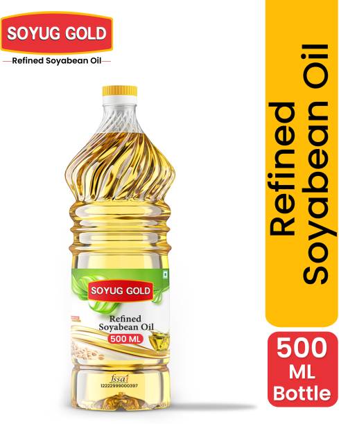 SOYUG PRIVATE LIMITED Soyug Gold- Pure Refined Soyabean Oil,500 ML Bottle Soyabean Oil Pouch