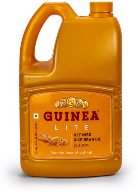 Guinea lite Refined Pure Rice Bran I Edible I Cooking I Eating I Cold Pressed I Brown Rice Bran Oil Jar