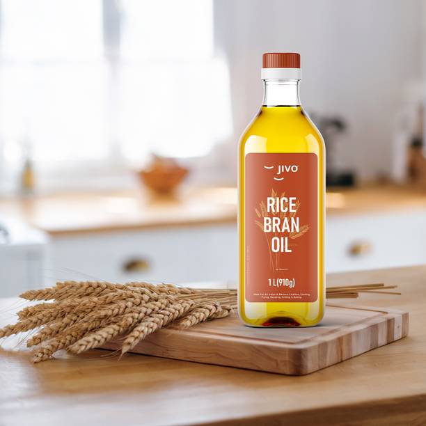 JIVO Rice Bran Healthy Cooking Oil for Healthier Heart Rich in Antioxidants, Vitamins Rice Bran Oil