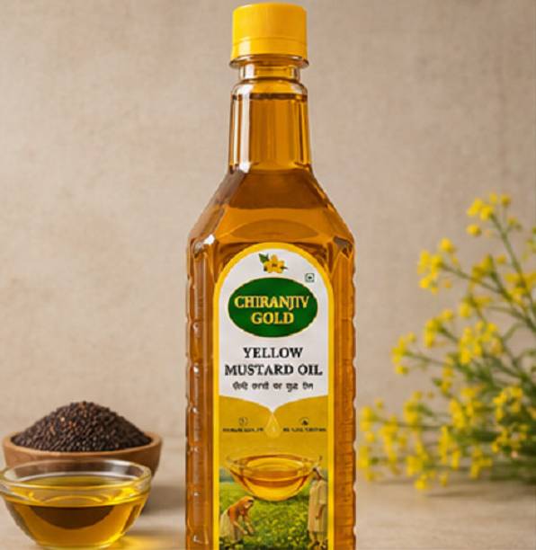 CHIRANJIV GOLD Yellow Mustard Oil|Kachi Ghani Cold Pressed Sarson Oil| 100% Natural Mustard Oil
