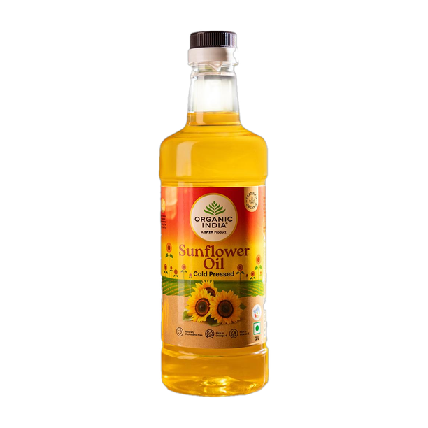 ORGANIC INDIA Sunflower Cold Pressed Oil, Lab Tested on 250+ Parameters (1000ml) Sunflower Oil