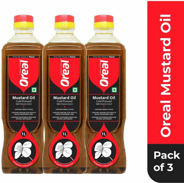 Oreal Mustard Oil 100% Pure (Oil for All Ages)3 Litres Pack Mustard Oil Plastic Bottle