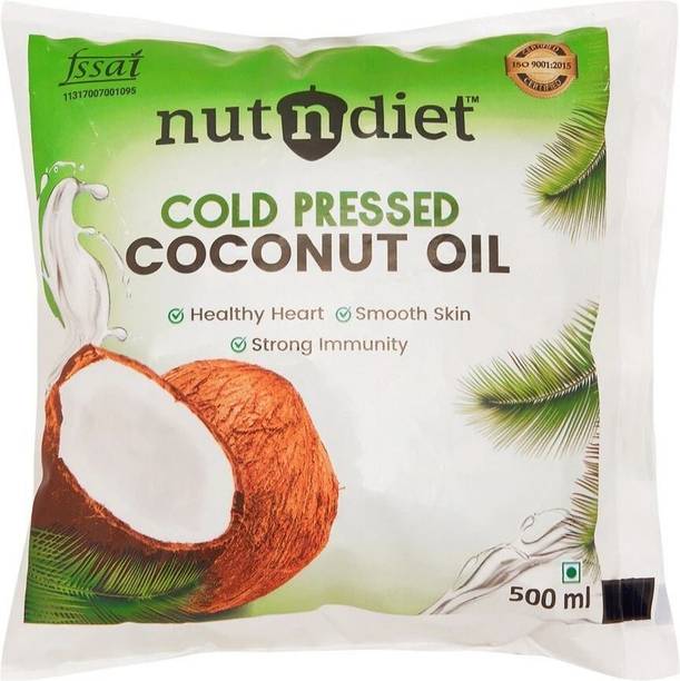 nutndiet Pure Cold Pressed Coconut Oil For Cooking, Baby Massage, Hair Care and Skin Care Coconut Oil Pouch