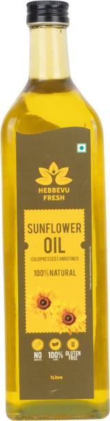 HEBBEVU FRESH COLD PRESSED UNREFINED SUNFLOWER OIL Sunflower Oil Glass Bottle
