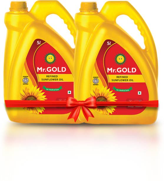Mr.Gold Mr. Gold Refined Sunflower Oil Can,5L Set of 2 – Total 10 L Sunflower Oil Can