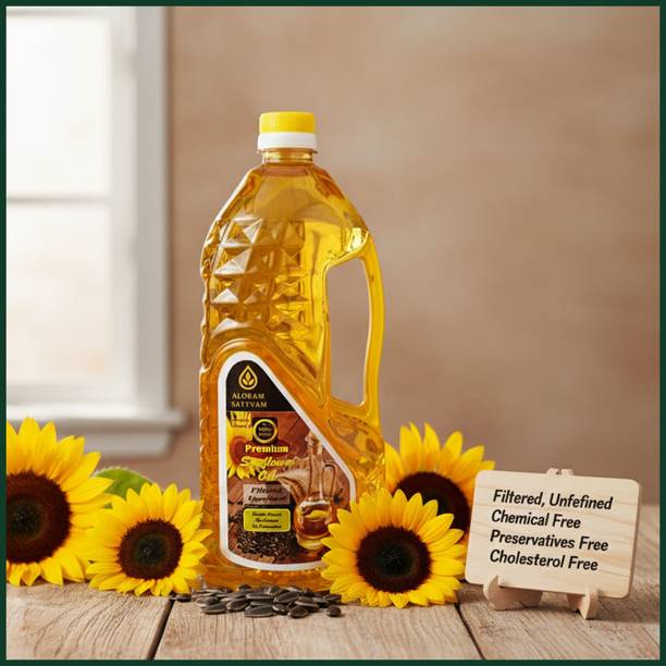 ALOKAM SATTVAM Premium Sunflower Oil – Light, Unrefined & Vitamin-E Rich 2L Sunflower Oil PET Bottle