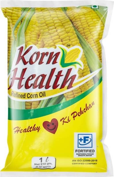 Korn Health Corn Oil, Dewaxed, Heart Healthy and 100% Pure Corn Oil Pouch