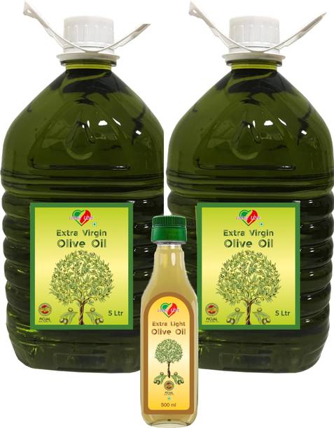 Long Live Extra Virgin Olive Oil First Cold Pressed,(Imported from Italy) -5 Ltr Pack of 2 Olive Oil PET Bottle