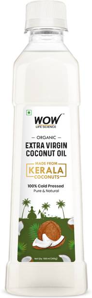 WOW Life Science Extra Virgin |Cold Pressed| Coconut Oil Plastic Bottle