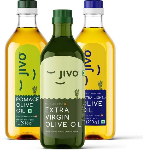 JIVO Extra light Olive Oil, Extra Virgin Olive Oil & Pomace Olive Oil Olive Oil PET Bottle