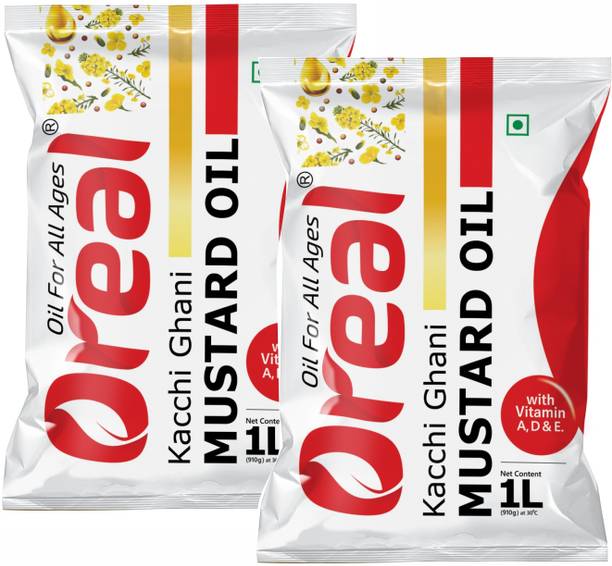 Oreal 2L Mustard, Organic Unrefined Mustard / Sarso Cooking Oil Pouch Mustard Oil Pouch