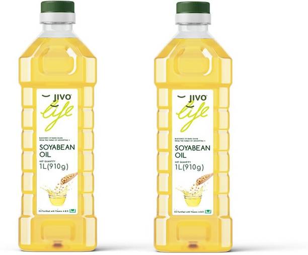 JIVO Cold Press Soyabean Oil 1 Ltr ( Pack of 2 ) Soyabean Oil Plastic Bottle