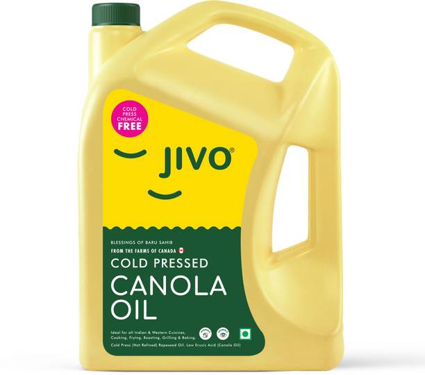 JIVO Cold Pressed Canola Oil | Cooking Oil for Roasting | High MUFA PUFA, Omega 3 & 6 Canola Oil Can