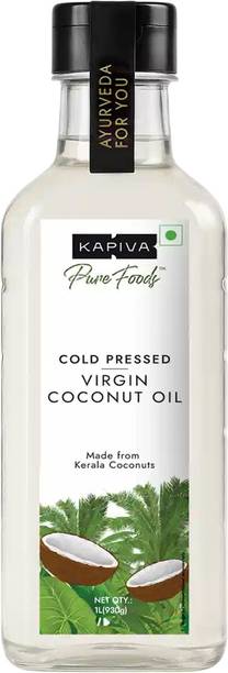 Kapiva Virgin Cold-Pressed Coconut Oil 1ltr | 100% Pure, Unrefined, Organic & Edible Coconut Oil Plastic Bottle