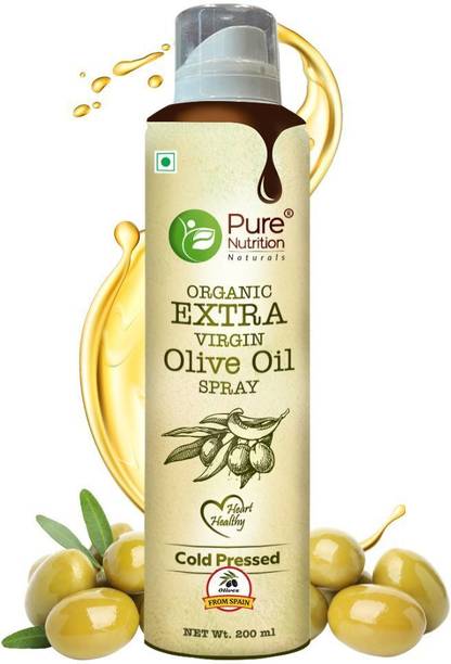 Pure Nutrition 100% Organic Cold Pressed, Cook with 10X LESS Oil, Baking, Air-Frying, Saute Olive Oil Tin