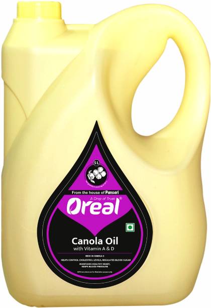 Oreal 100% Pure Canola Rich in Omega 3, Vitamin A & D, Preservative Free Cooking Canola Oil Can