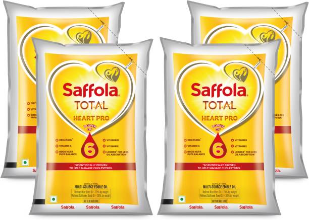 Saffola Total Refined Cooking Rice Bran Safflower Oil Pouch
