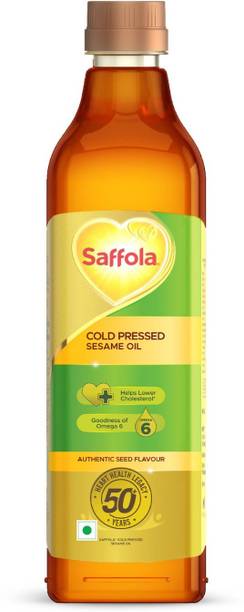 Saffola Cold Pressed Sesame Oil | Helps Lower Cholesterol | Goodness of Omega 6 Sesame Oil PET Bottle